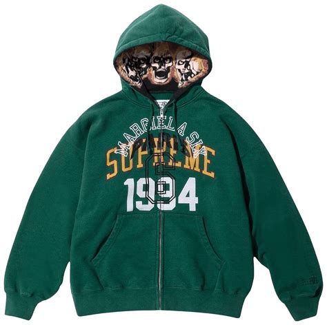 Buy Supreme x MM6 Maison Margiela Zip Up Hooded Sweatshirt 'Dark Green ...