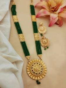 jitaksh Brass Gold-plated Green, Gold Jewellery Set Price in India ...