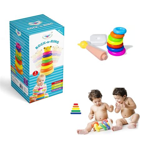 TDC Kids Duck Stacking Ring Game Rainbow Tower Sorting & Stacking Rings ...