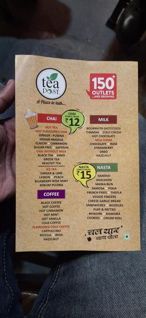 Menu at Tea Post - A Place to Talk, Vadodara, E-10