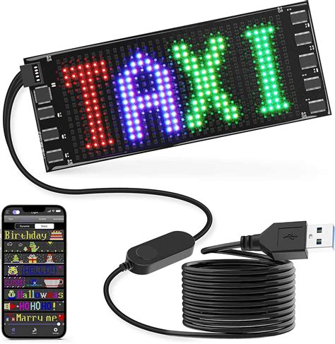 Mini LED Car Sign,6.7''x2.76''Flexible LED Matrix Panel USB 5V ...