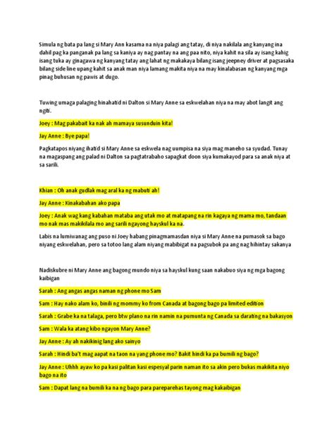 Image result for Short Script Sample Tagalog