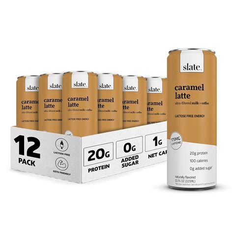 Amazon.com: Slate Milk - High Protein Shake, Caramel Latte, 20g Protein ...