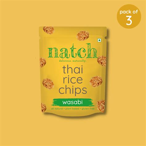 thai rice chips - wasabi (small pack of 3 - 25g) – natch