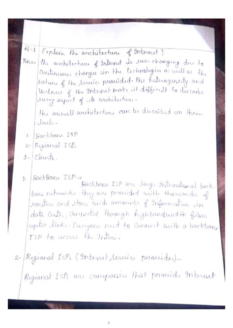 Unit 3 - Fcet assignment - Explain the architecture of Internet? the ...