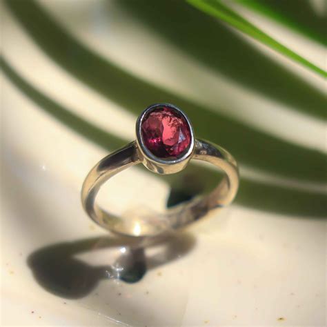 Pink Tourmaline Crystal Silver Ring by Witch Way Out – Witch Way Out IN