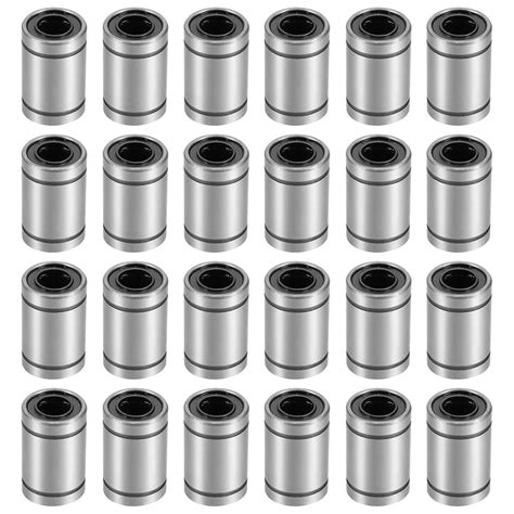 uxcell 24pcs LM8UU Linear Ball Bearings, 8mm Bore 15mm OD 24mm Long ...