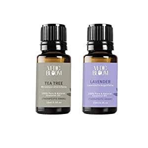 Vedic Bloom Tea Tree & Lavender Essential Oils - Pure 100% Natural for ...