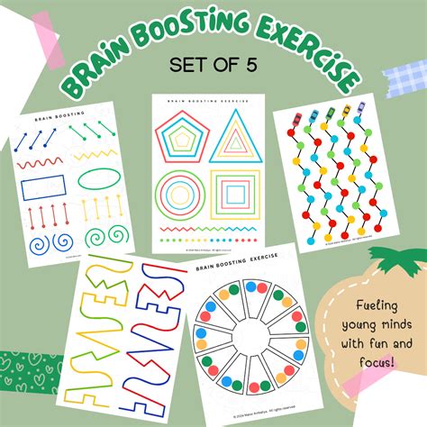 Brain Boosting Exercises – Set of 5 Worksheets (Digital Download)