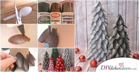 Kreative DIY Weihnachtsbaum-Deko aus Plastiklöffeln