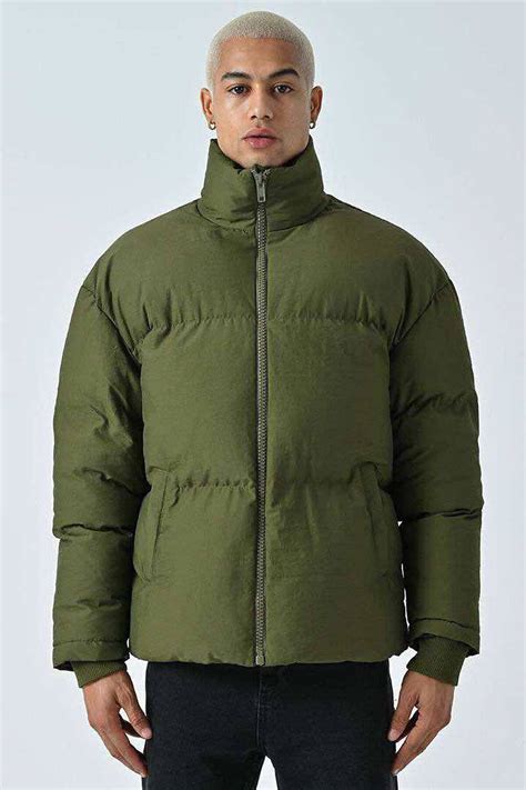 HIGH NECK MEN PUFFER JACKET GREEN/JESHILE PUFFER JACKET KLAUDIO FASHION ...