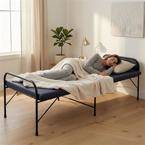 NATTNAK Folding Bed with Mattress Single Size 30x72 Inch, Portable ...