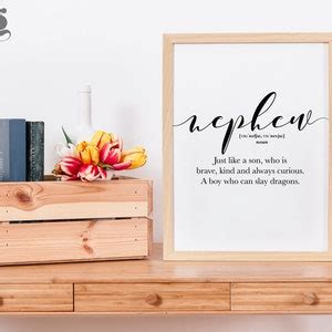 Buy Nephew Definition Prints, Printable Word Posters, Gift for a Nephew ...