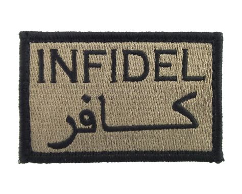 Infidel Arabic English Tactical Funny Velcro Fully Embroidered Morale ...