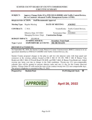 Fillable Online Approve Change Order #3 to ITB # 022-0-2020/RS with ...