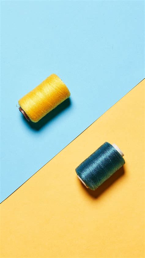 Download wallpaper 938x1668 thread, minimalism, yellow, blue iphone 8/7 ...