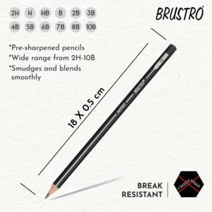 Precision in Shades: BRUSTRO Artists Fineart Graphite Pencil Set of 12 ...