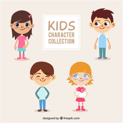 Raccolta dei bambini con gli occhi belli | Vettore Gratis