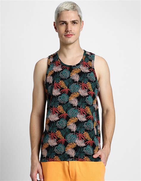 Multicolor Leaf Printed Gym Vest – Veirdo