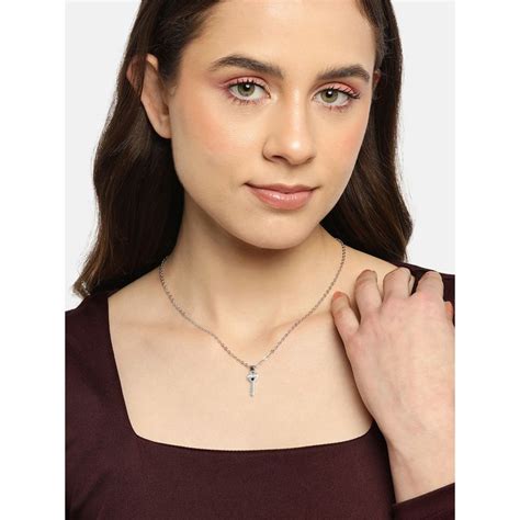 Buy Carlton London Set Of 2 Silver Plated Love You Forever Lock & Key ...