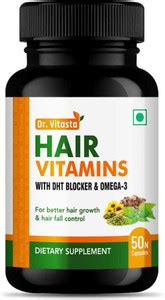 VITASTA Hair Vitamins With DHT Blocker & Omega-3 For Hair Growth & Hair ...