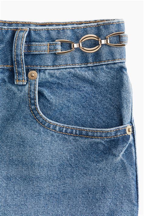 Chain-detail tapered jeans - Light denim blue - Ladies | H&M IN