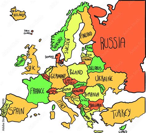 Europe Simple Cartoon Map 的图像结果