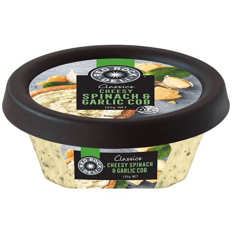 Red Rock Deli Classics Cheesy Spinach & Garlic Cob Dip 190g | Woolworths
