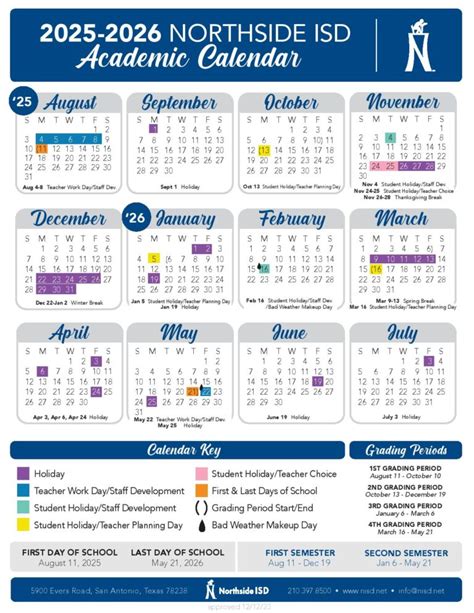 Northside Independent School District Calendar 2025-2026 - Grab School ...