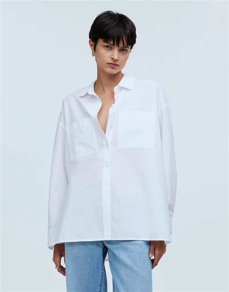 The Oversized Straight Hem Shirt in Signature Poplin | Madewell
