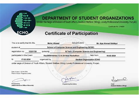 Certificate 516 - B.tech CSE - Studocu