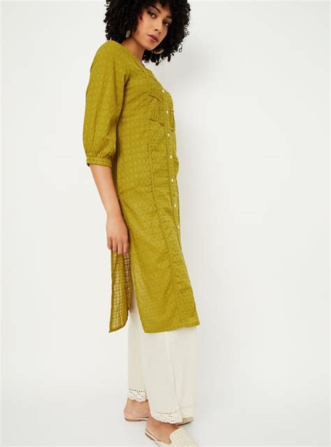 Buy Women Woven Design Straight Kurta Online at just Rs. 699.0 ...