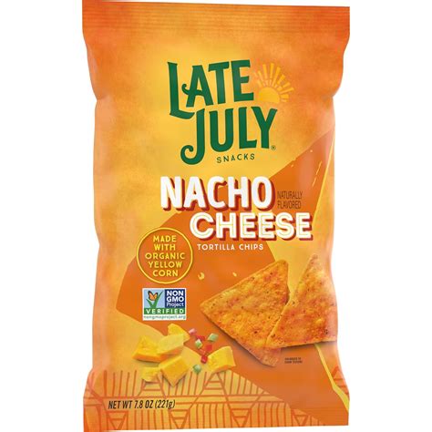 LATE JULY Snacks Nacho Cheese Tortilla Chips 75 oz Bolsa - Guatemala