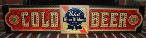 Pabst Blue Ribbon Lighted Sign - Vintage 1970's Beer Memorabilia