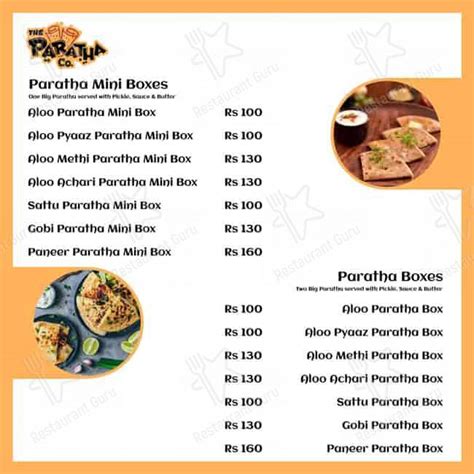Menu at The Paratha Company, Bengaluru, G4