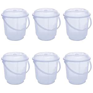 Kuber Industries Pack of 6 Bucket | Plastic Bucket for Bathroom | Water ...