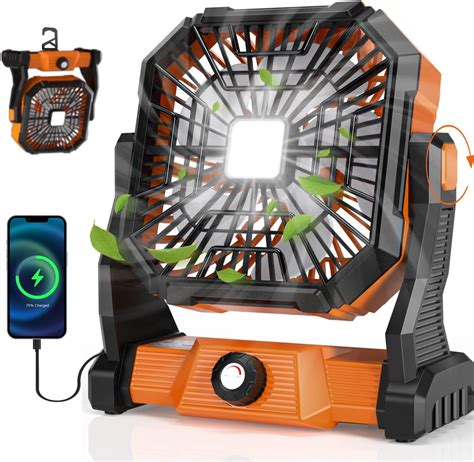 Amazon.com: ADUST Camping Fan Battery Operated Powered Fan with LED ...