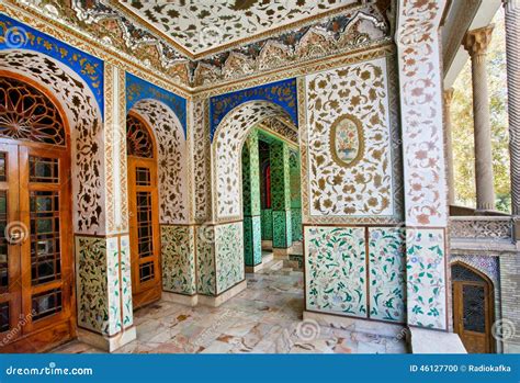 Traditional Persian Design Of The Palace Golestan With Painted Walls ...