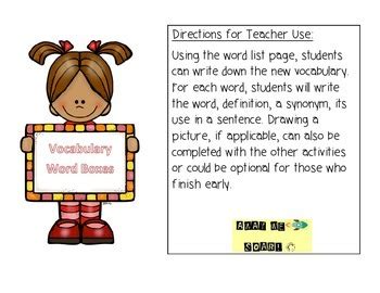 Image result for Vocabulary Word Box