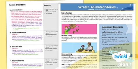 Computing: Scratch Animated Stories Year 6 Planning Overview