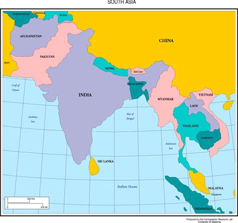 South Asia Map Countries And Capitals