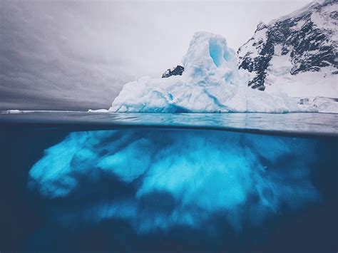 An iceberg from above and below. From the Antarctica Peninsula. [OC ...