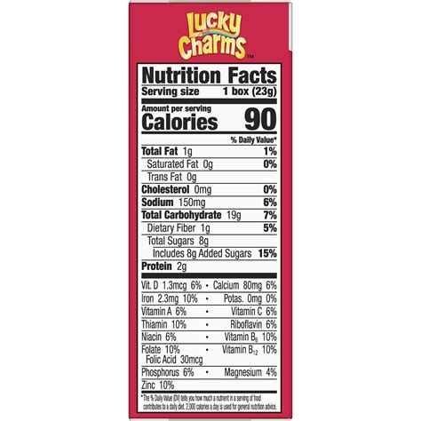 Lucky Charms Box Nutrition Facts at Micheal Weston blog