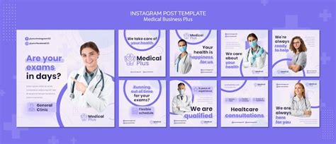 Medical business instagram posts collection | Free PSD