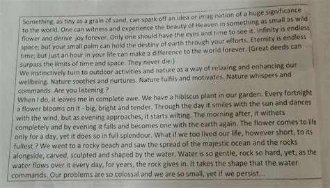 Role of Nature in human life a) b) c) d)Plz answer me today this is ...
