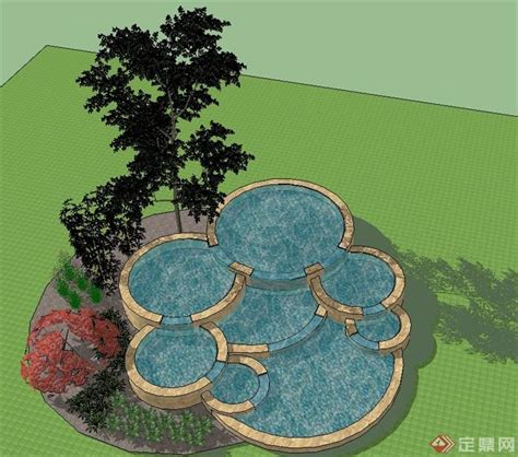 某特色水池景观设计SU模型
