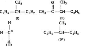 Among the following four structures I to IV: it is true that