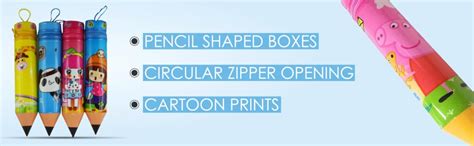 Jiada Pack of 6 Pencil Shape Pouches - Birthday Return Gifts for Kids ...