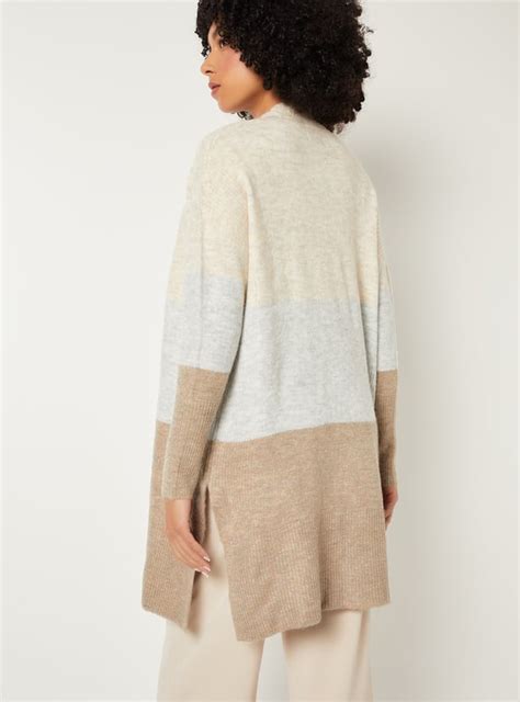 Buy Women Knit Colourblock Longline Cardigan Online at just Rs. 1599.0 ...