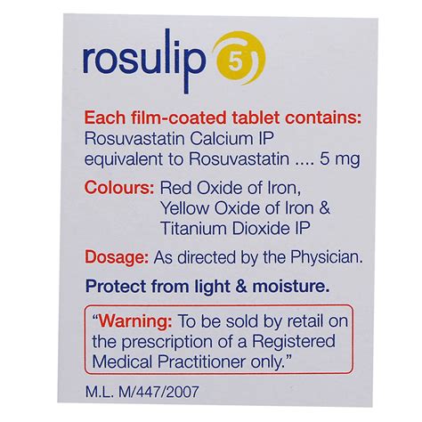 Rosulip 5 Tablet 15's Price, Uses, Side Effects, Composition - Apollo ...